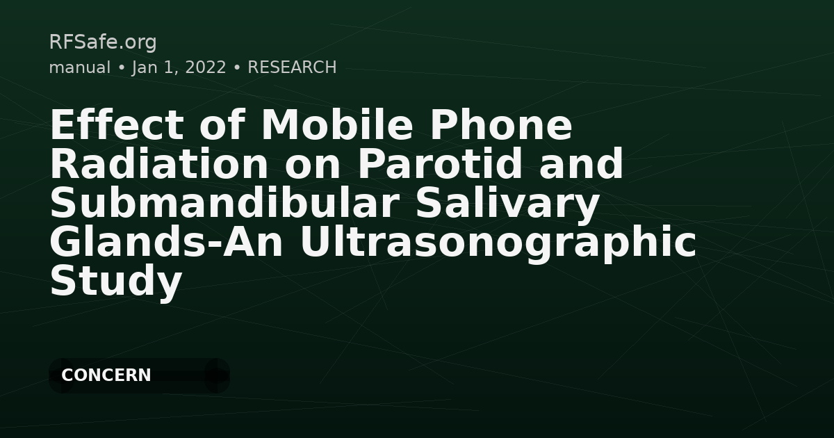Effect of Mobile Phone Radiation on Parotid and Submandibular Salivary Glands-An Ultrasonographic Study