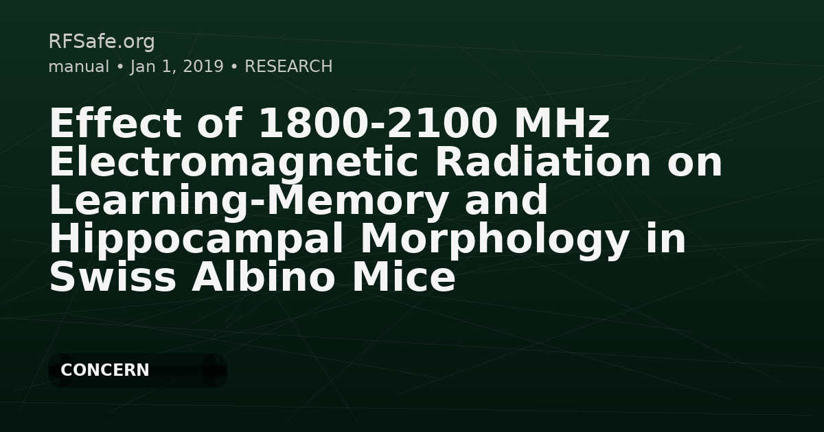 Effect of 1800-2100 MHz Electromagnetic Radiation on Learning-Memory and Hippocampal Morphology in Swiss Albino Mice