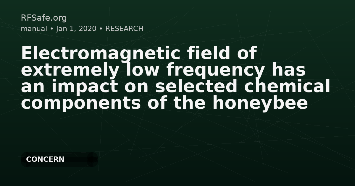Electromagnetic field of extremely low frequency has an impact on selected chemical components of the honeybee