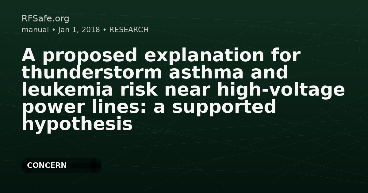 A proposed explanation for thunderstorm asthma and leukemia risk near high-voltage power lines: a supported hypothesis
