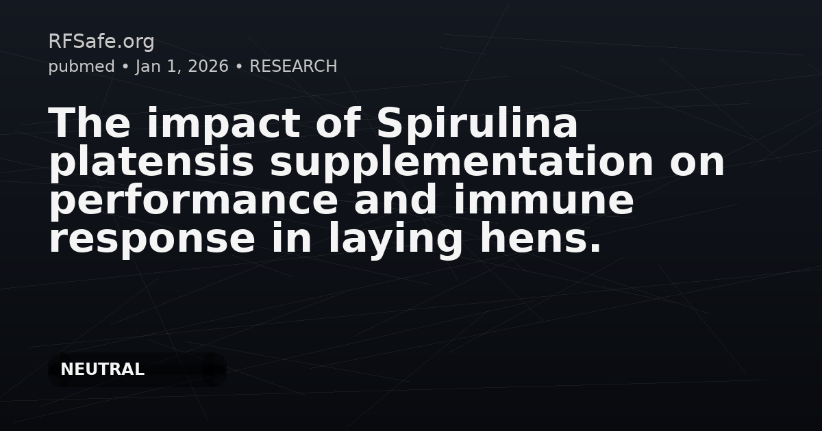 The impact of Spirulina platensis supplementation on performance and immune response in laying hens.