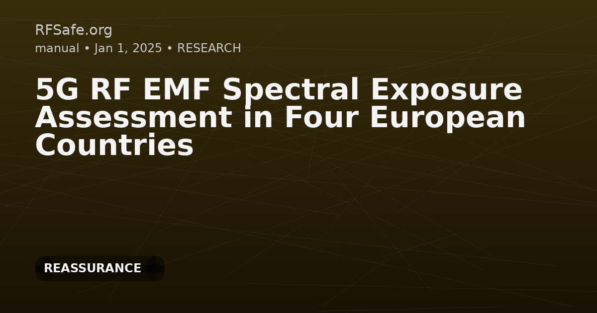 5G RF EMF Spectral Exposure Assessment in Four European Countries