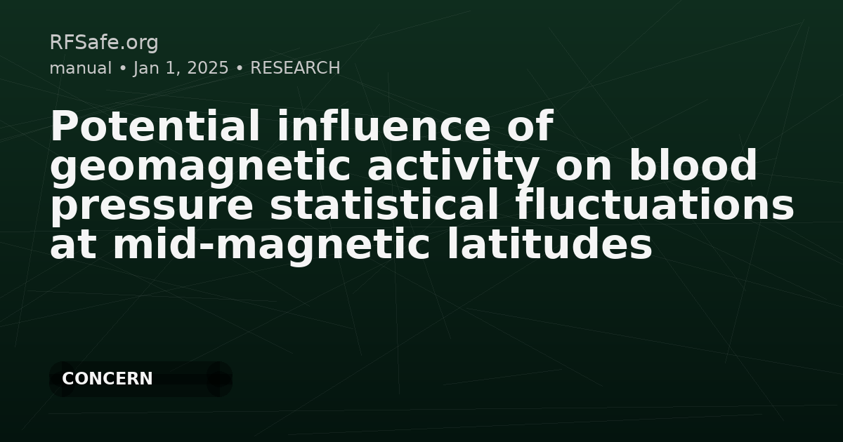 Potential influence of geomagnetic activity on blood pressure statistical fluctuations at mid-magnetic latitudes