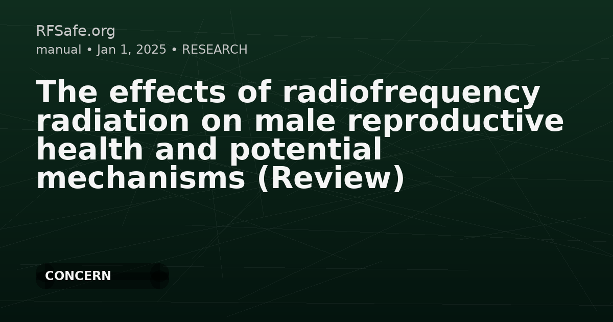 The effects of radiofrequency radiation on male reproductive health and potential mechanisms (Review)