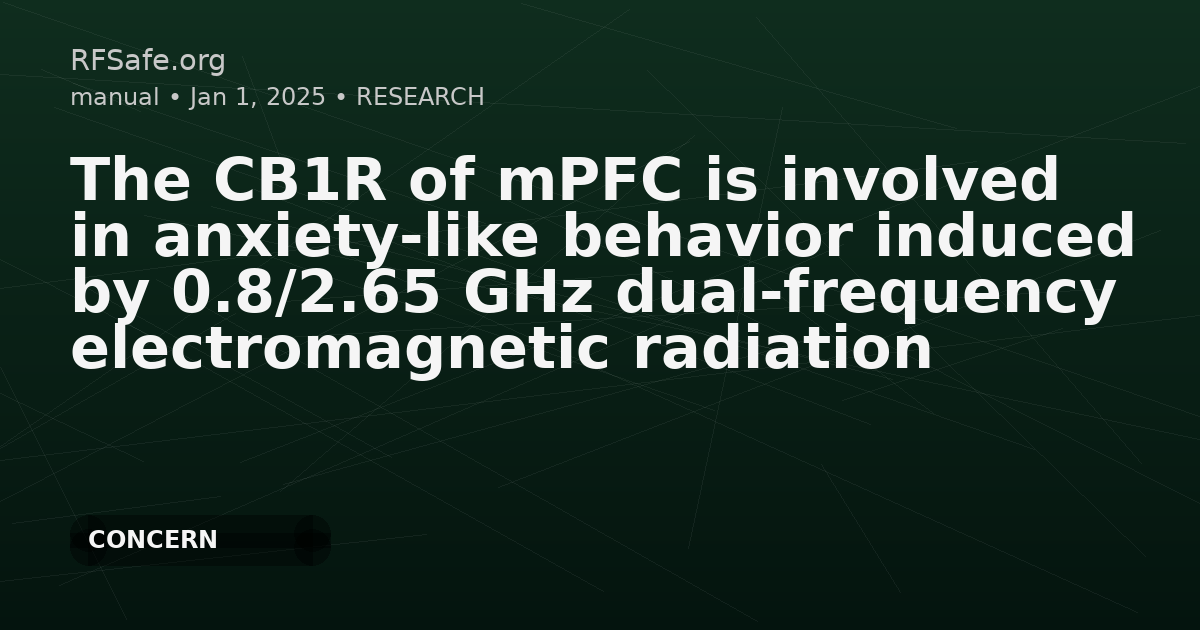 The CB1R of mPFC is involved in anxiety-like behavior induced by 0.8/2.65 GHz dual-frequency electromagnetic radiation