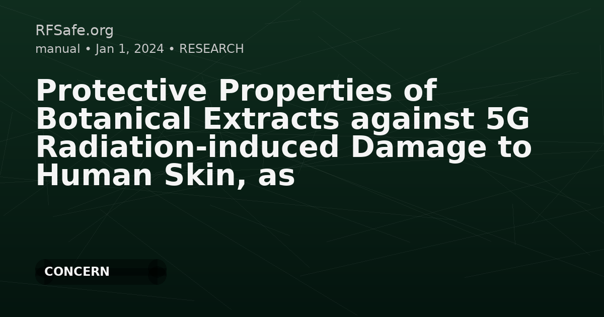 Protective Properties of Botanical Extracts against 5G Radiation-induced Damage to Human Skin, as
