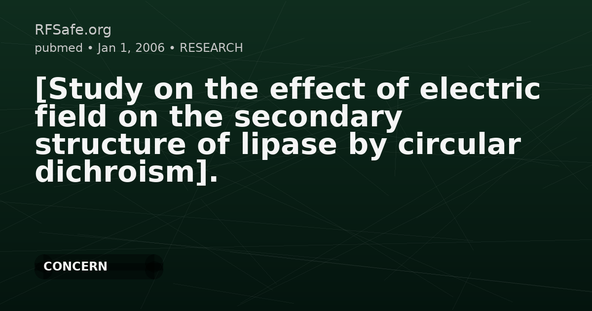 [Study on the effect of electric field on the secondary structure of lipase by circular dichroism].