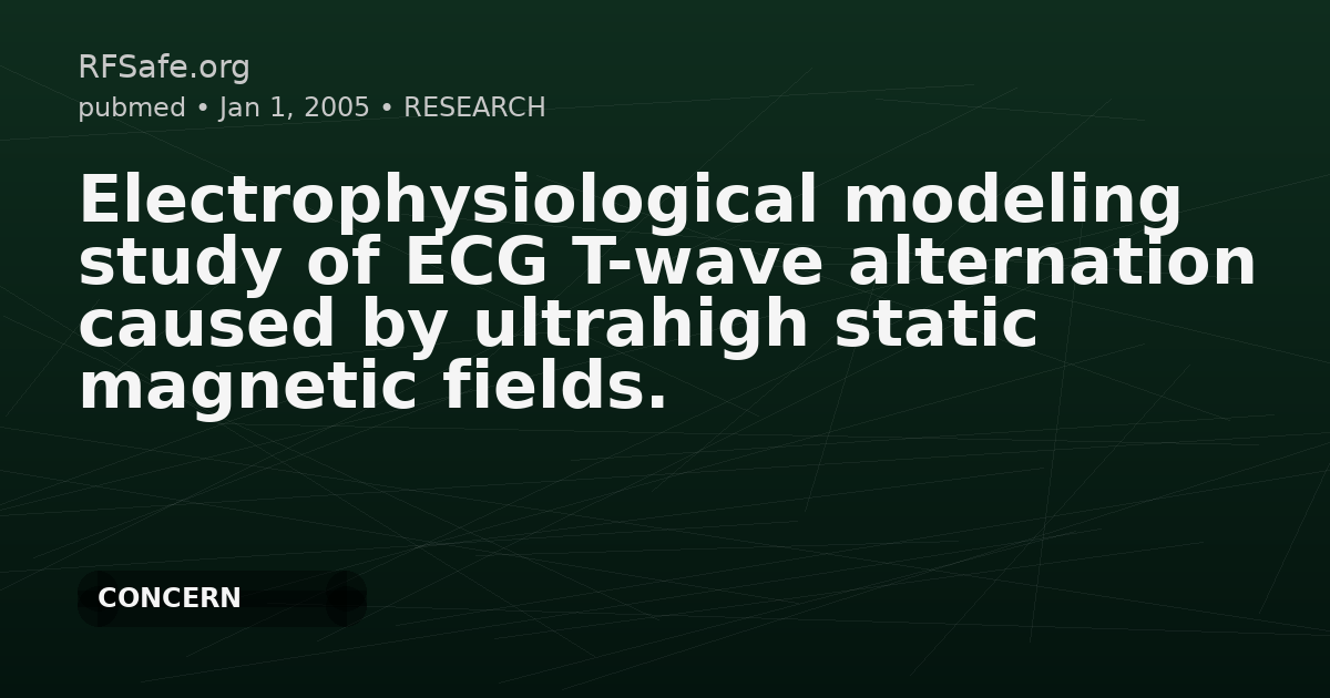 Electrophysiological modeling study of ECG T-wave alternation caused by ultrahigh static magnetic fields.
