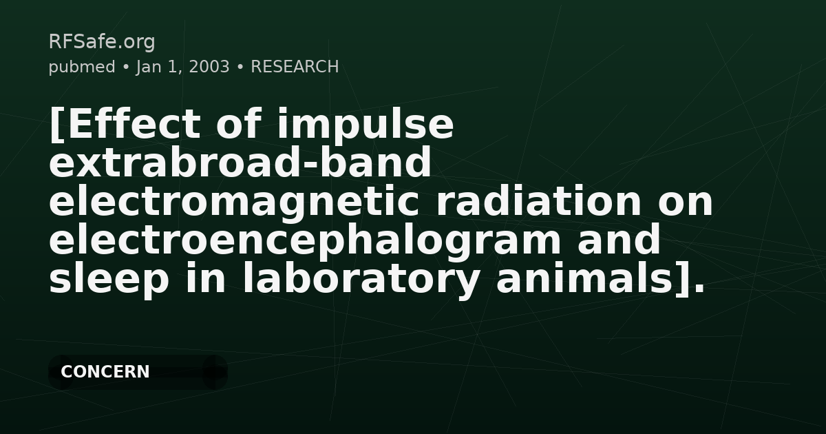 [Effect of impulse extrabroad-band electromagnetic radiation on electroencephalogram and sleep in laboratory animals].