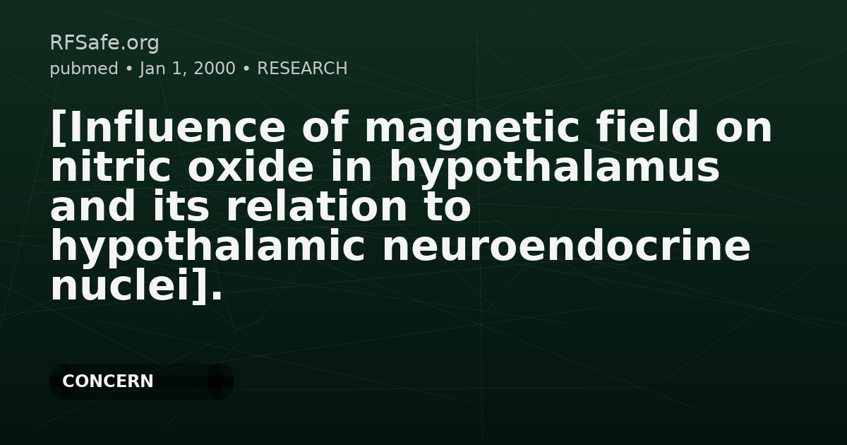 [Influence of magnetic field on nitric oxide in hypothalamus and its relation to hypothalamic neuroendocrine nuclei].