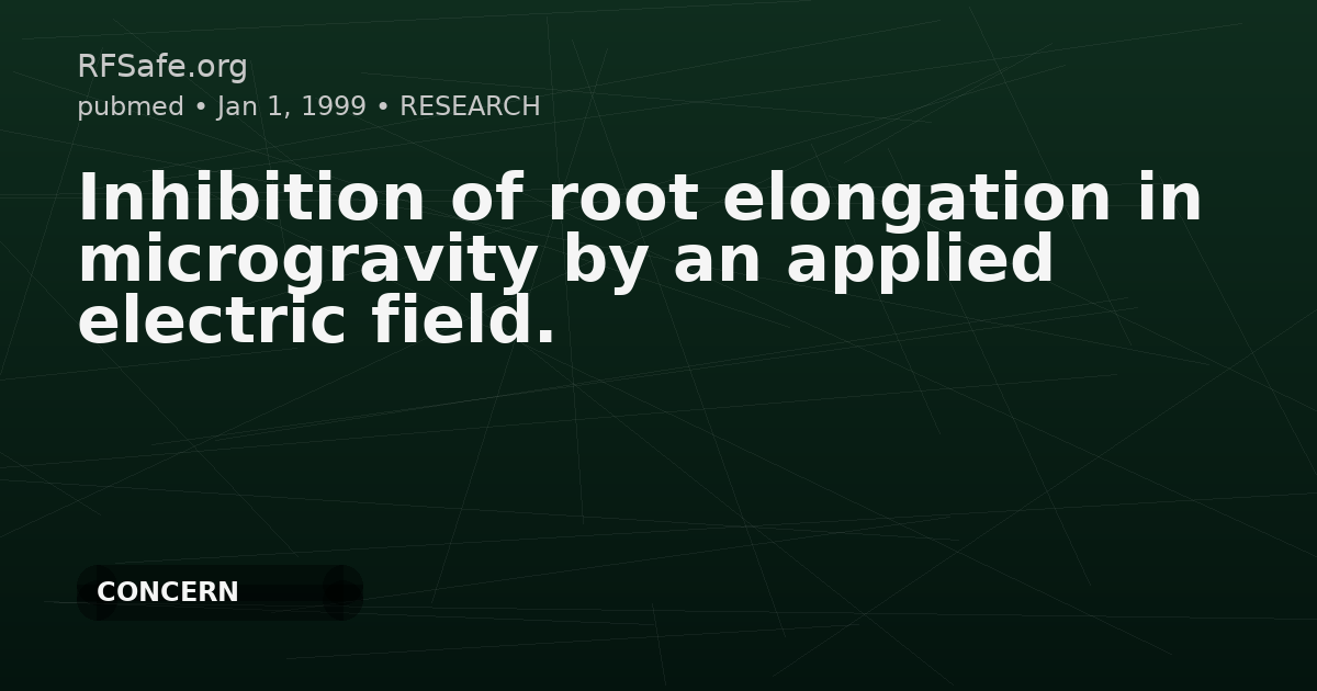 Inhibition of root elongation in microgravity by an applied electric field.
