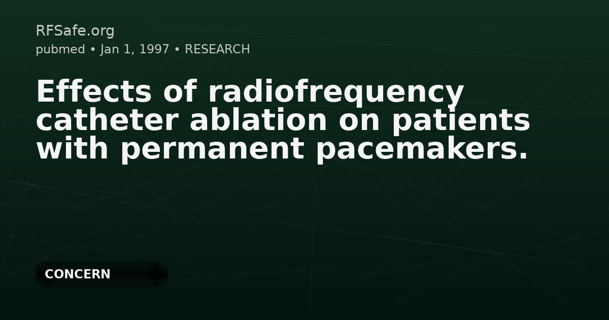 Effects of radiofrequency catheter ablation on patients with permanent pacemakers.