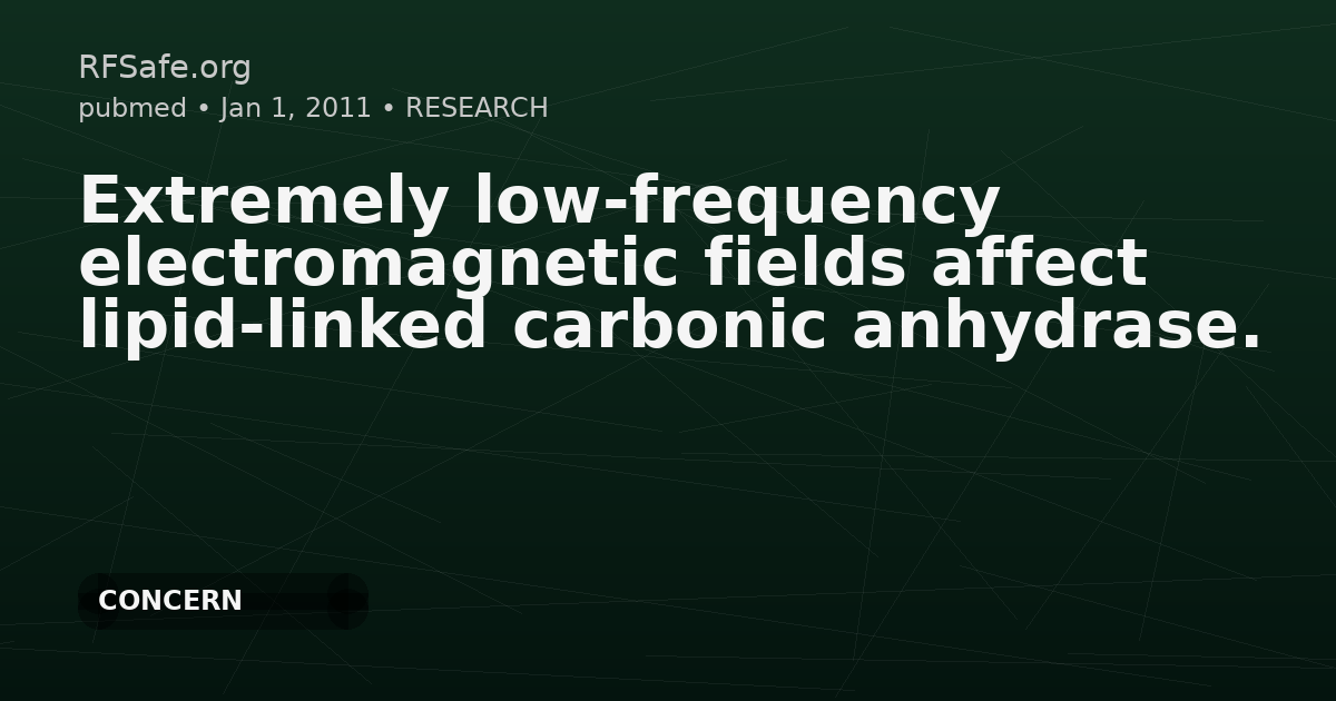 Extremely low-frequency electromagnetic fields affect lipid-linked carbonic anhydrase.