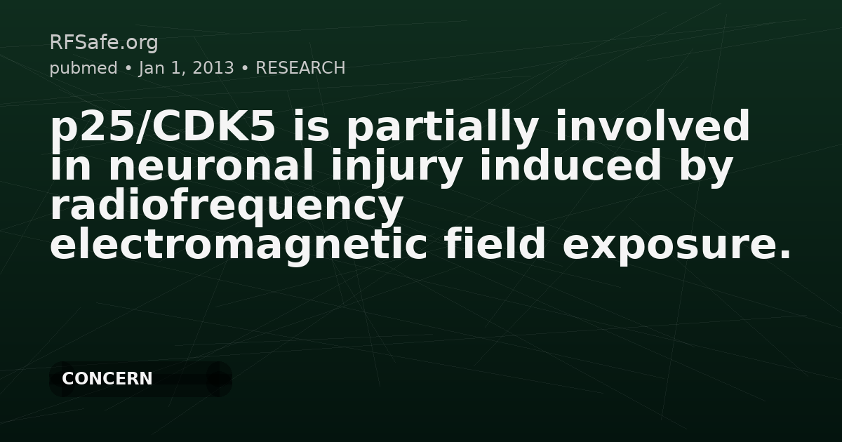 p25/CDK5 is partially involved in neuronal injury induced by radiofrequency electromagnetic field exposure.