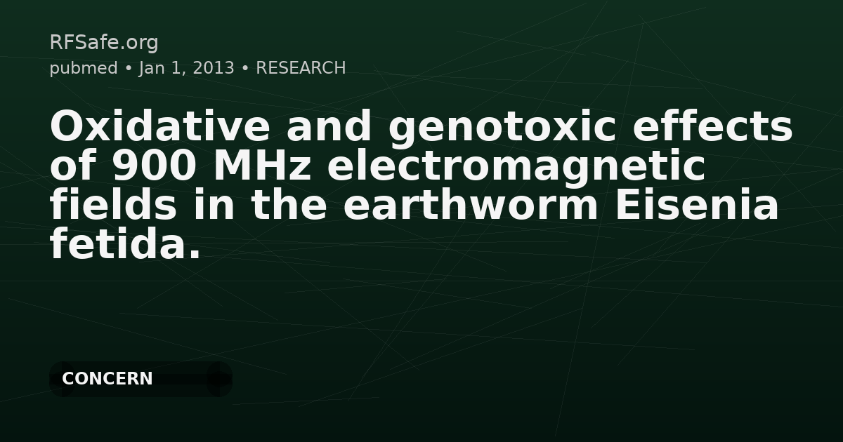 Oxidative and genotoxic effects of 900 MHz electromagnetic fields in the earthworm Eisenia fetida.