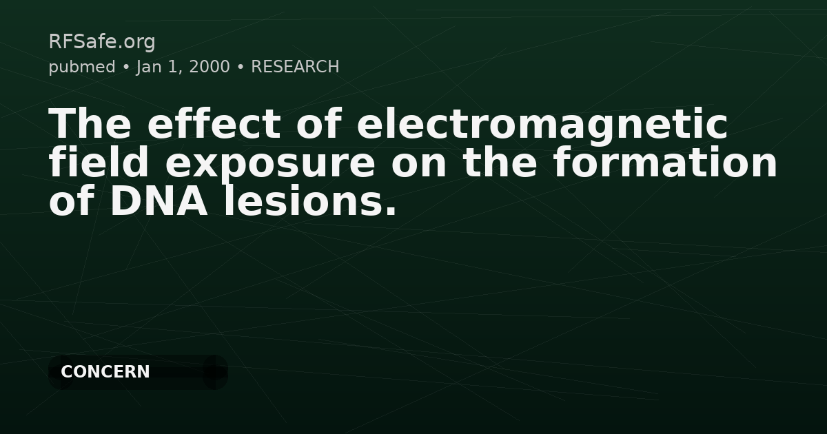 The effect of electromagnetic field exposure on the formation of DNA lesions.