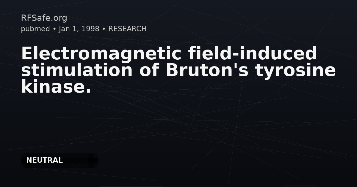 Electromagnetic field-induced stimulation of Bruton's tyrosine kinase.