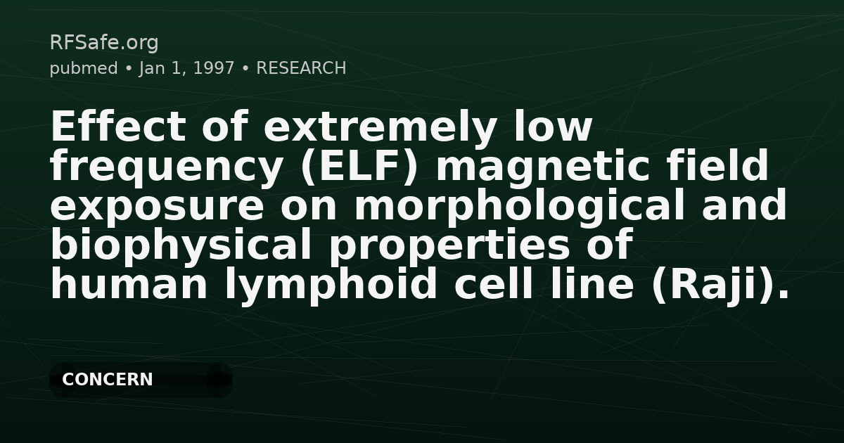 Effect of extremely low frequency (ELF) magnetic field exposure on morphological and biophysical properties of human lymphoid cell line (Raji).