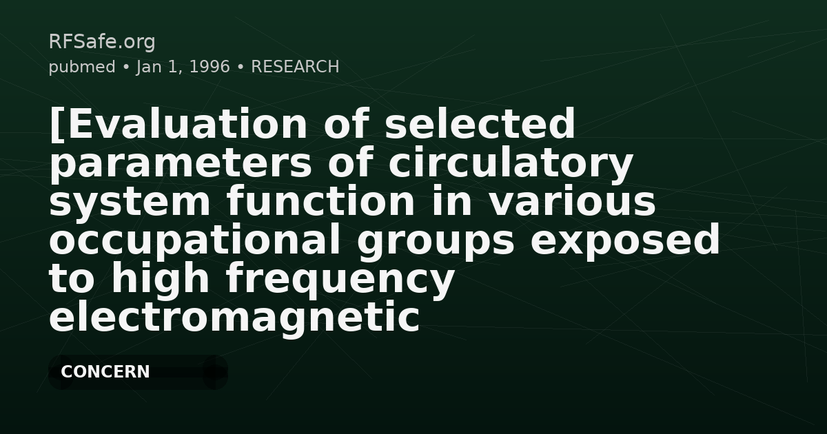 [Evaluation of selected parameters of circulatory system function in various occupational groups exposed to high frequency electromagnetic fields. II. Electrocardiographic changes].
