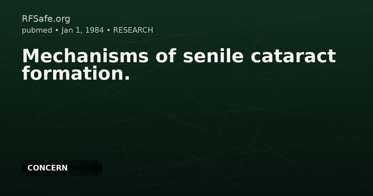 Mechanisms of senile cataract formation.