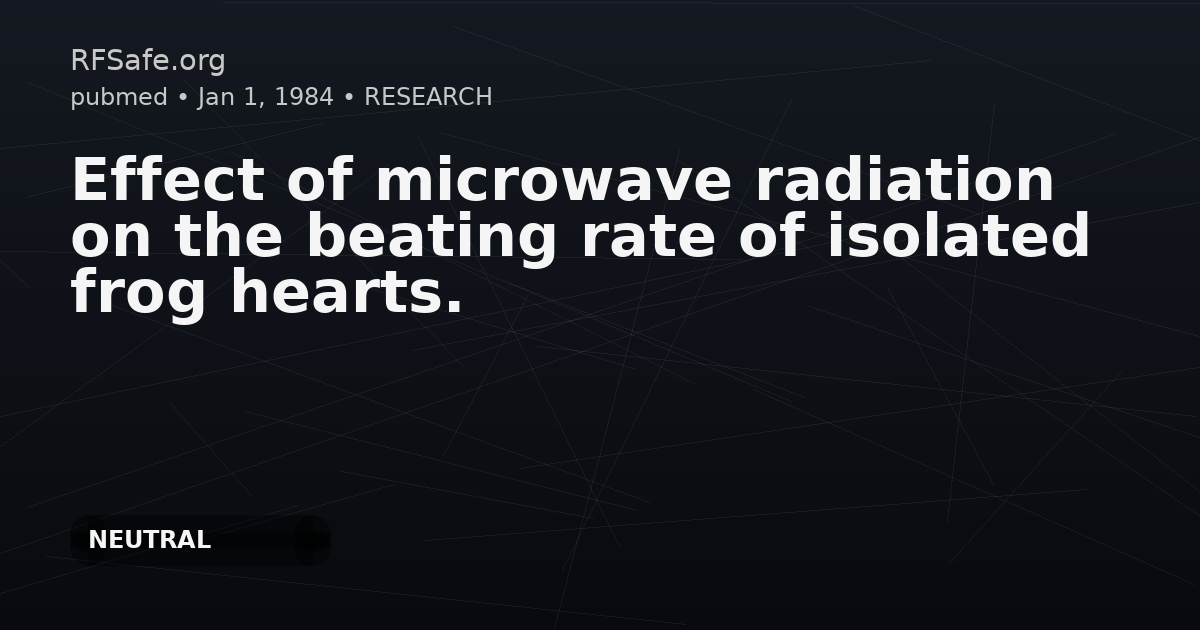 Effect of microwave radiation on the beating rate of isolated frog hearts.