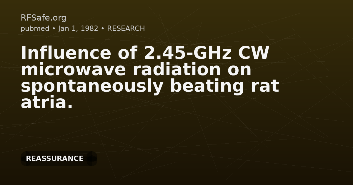 Influence of 2.45-GHz CW microwave radiation on spontaneously beating rat atria.