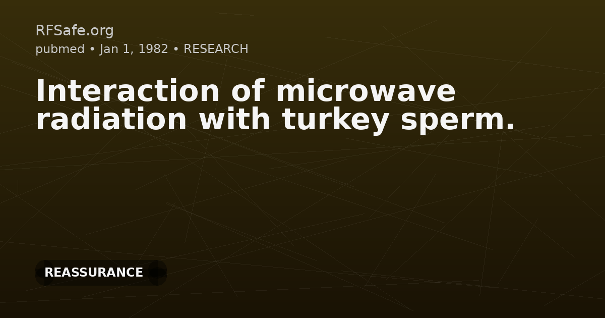 Interaction of microwave radiation with turkey sperm.