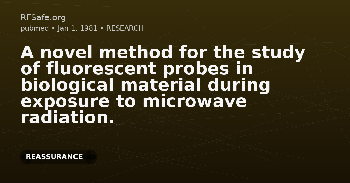 A novel method for the study of fluorescent probes in biological material during exposure to microwave radiation.