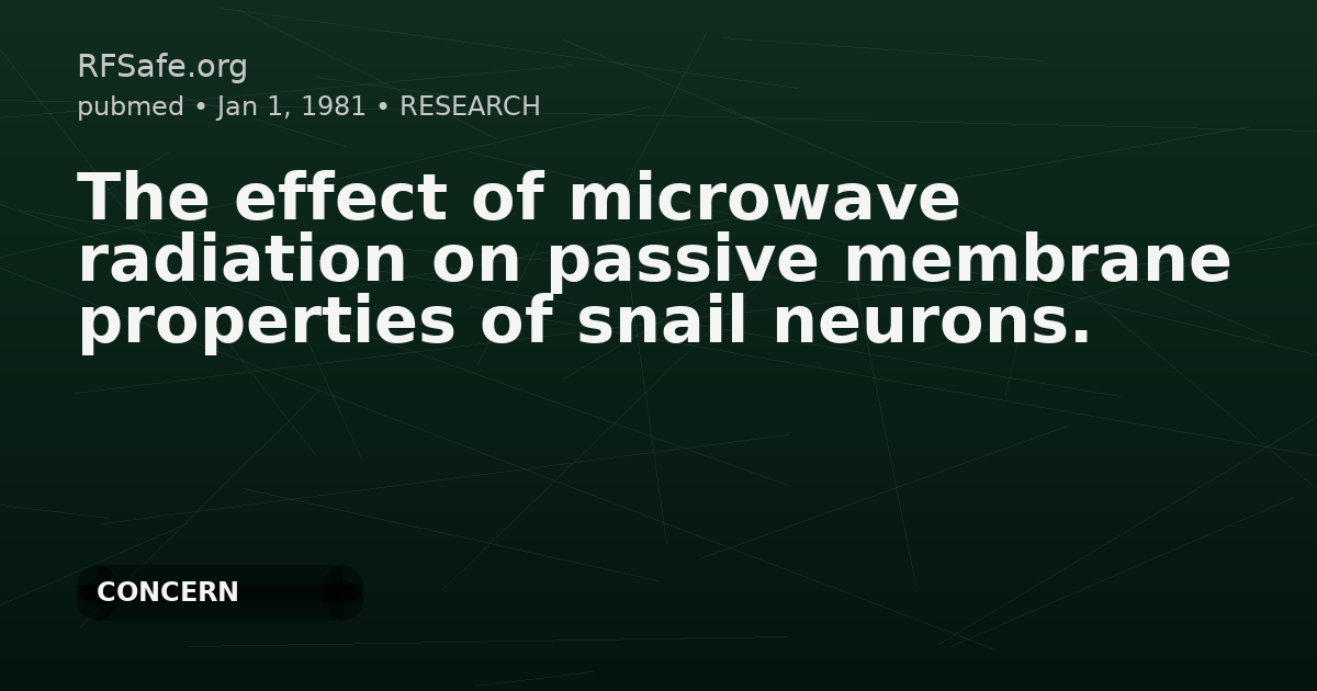 The effect of microwave radiation on passive membrane properties of snail neurons.