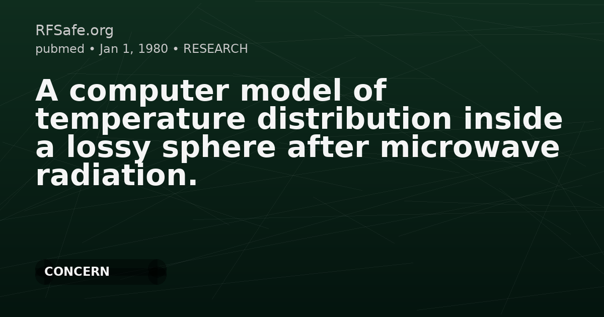 A computer model of temperature distribution inside a lossy sphere after microwave radiation.