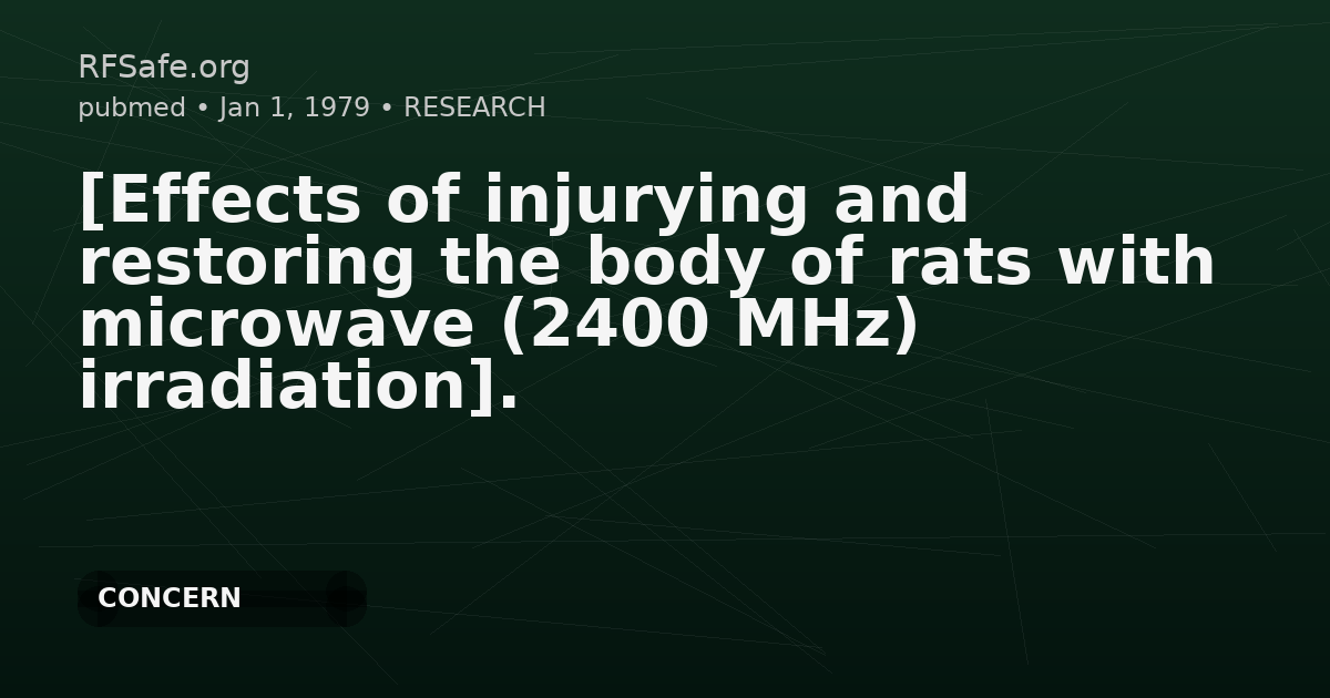 [Effects of injurying and restoring the body of rats with microwave (2400 MHz) irradiation].