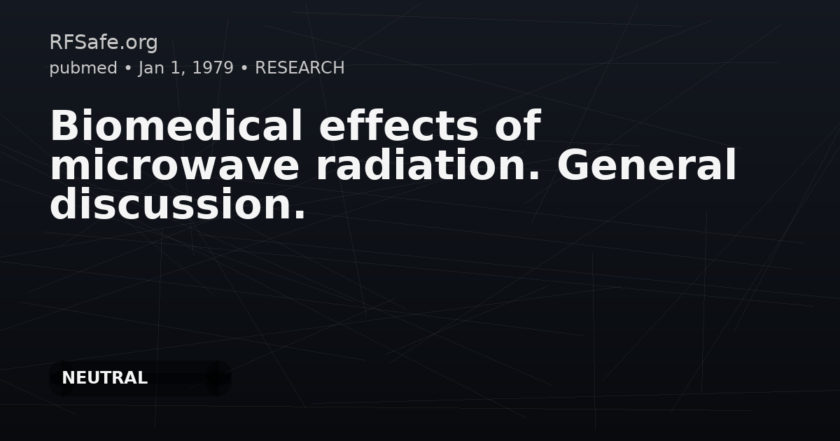 Biomedical effects of microwave radiation. General discussion.