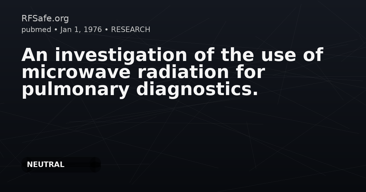 An investigation of the use of microwave radiation for pulmonary diagnostics.