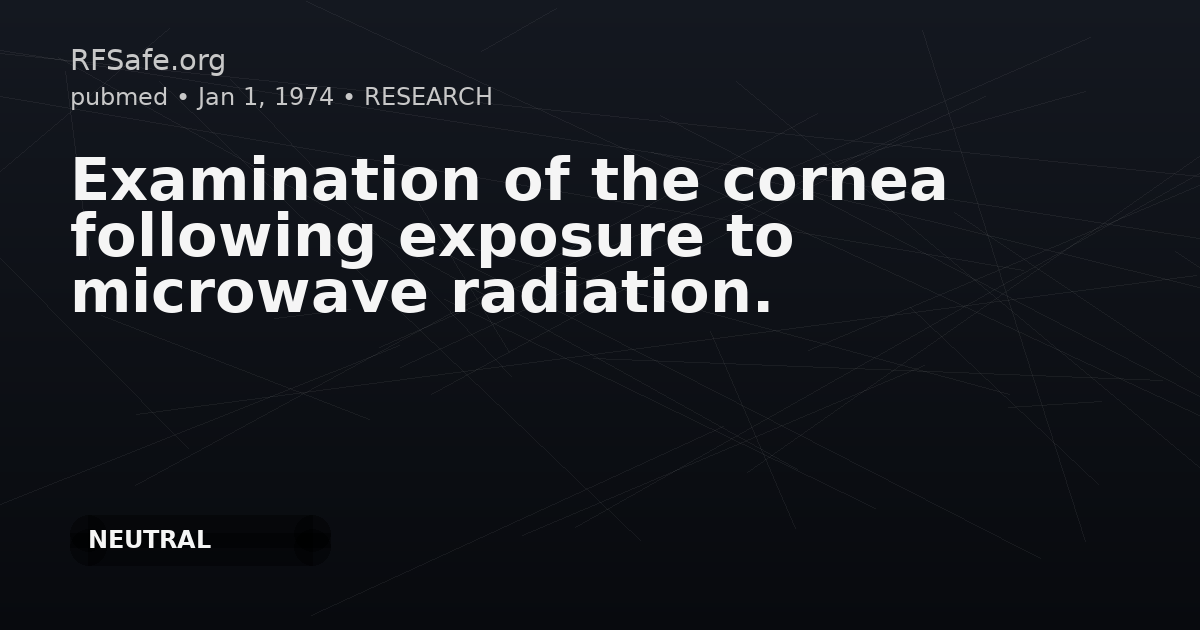 Examination of the cornea following exposure to microwave radiation.