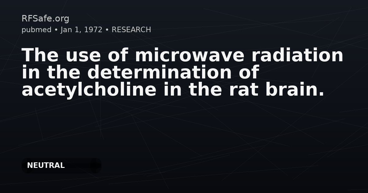 The use of microwave radiation in the determination of acetylcholine in the rat brain.