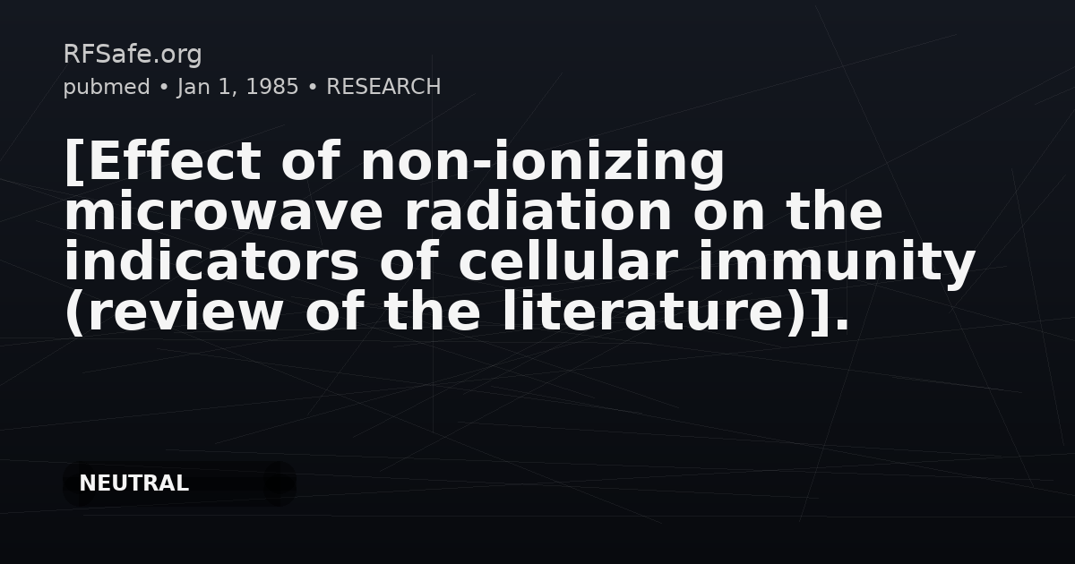 [Effect of non-ionizing microwave radiation on the indicators of cellular immunity (review of the literature)].