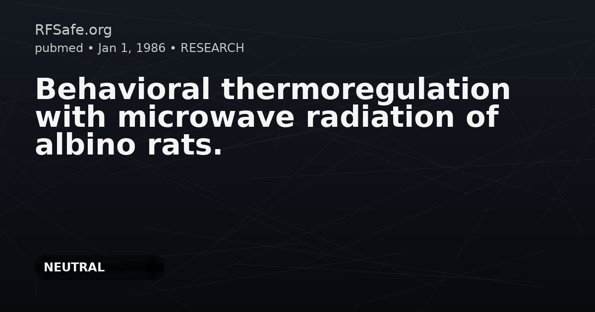 Behavioral thermoregulation with microwave radiation of albino rats.