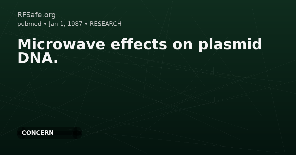 Microwave effects on plasmid DNA.