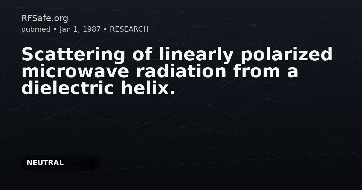 Scattering of linearly polarized microwave radiation from a dielectric helix.