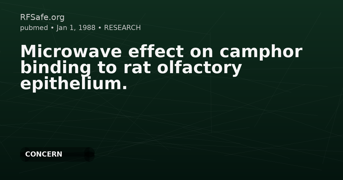 Microwave effect on camphor binding to rat olfactory epithelium.