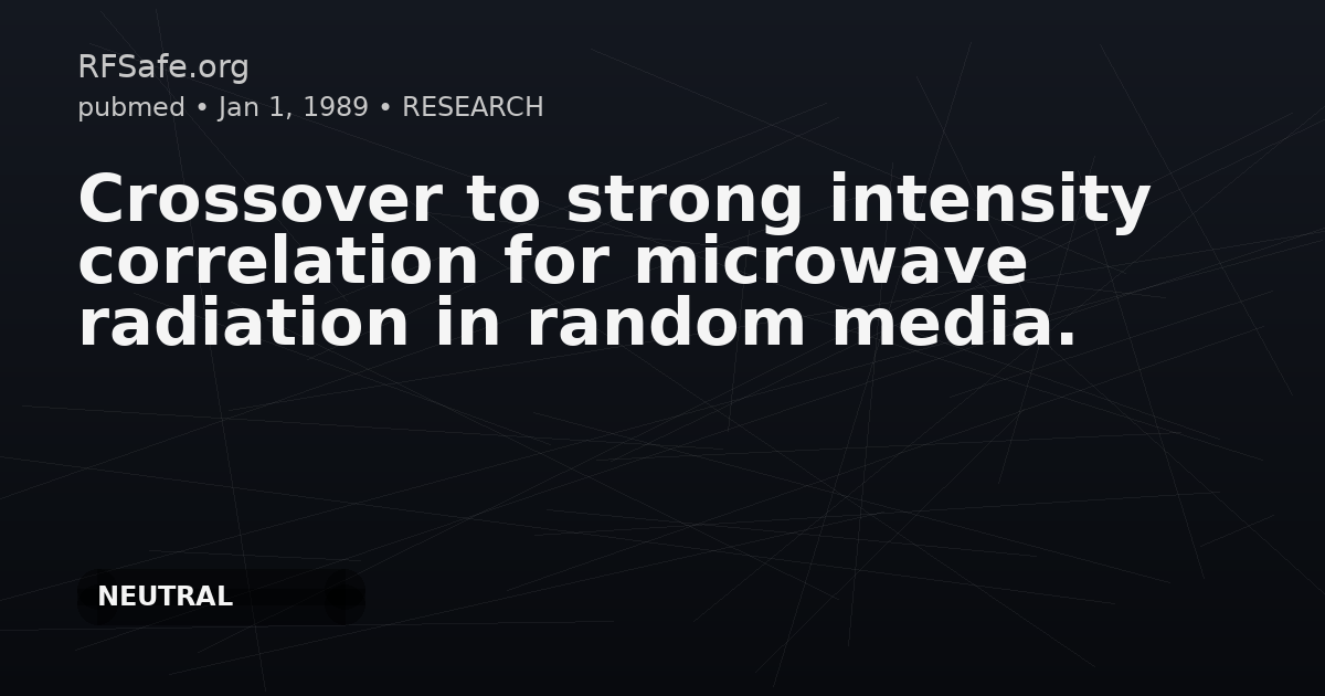 Crossover to strong intensity correlation for microwave radiation in random media.