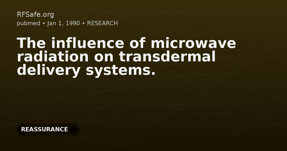 The influence of microwave radiation on transdermal delivery systems.