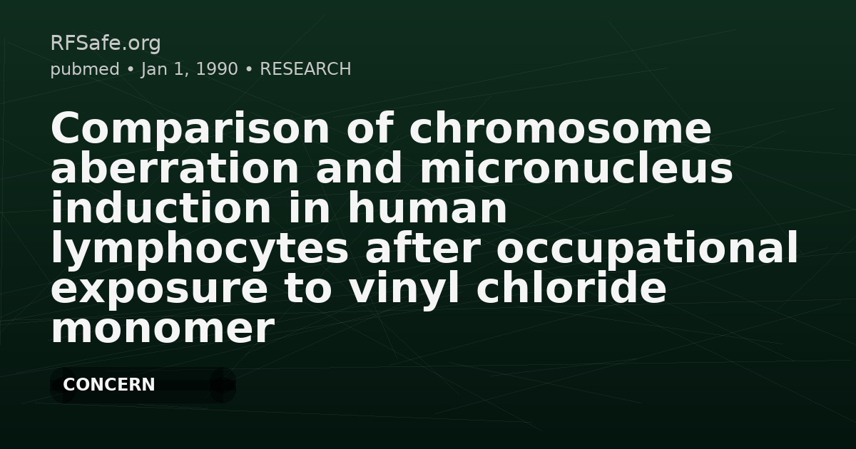 Comparison of chromosome aberration and micronucleus induction in human lymphocytes after occupational exposure to vinyl chloride monomer and microwave radiation.