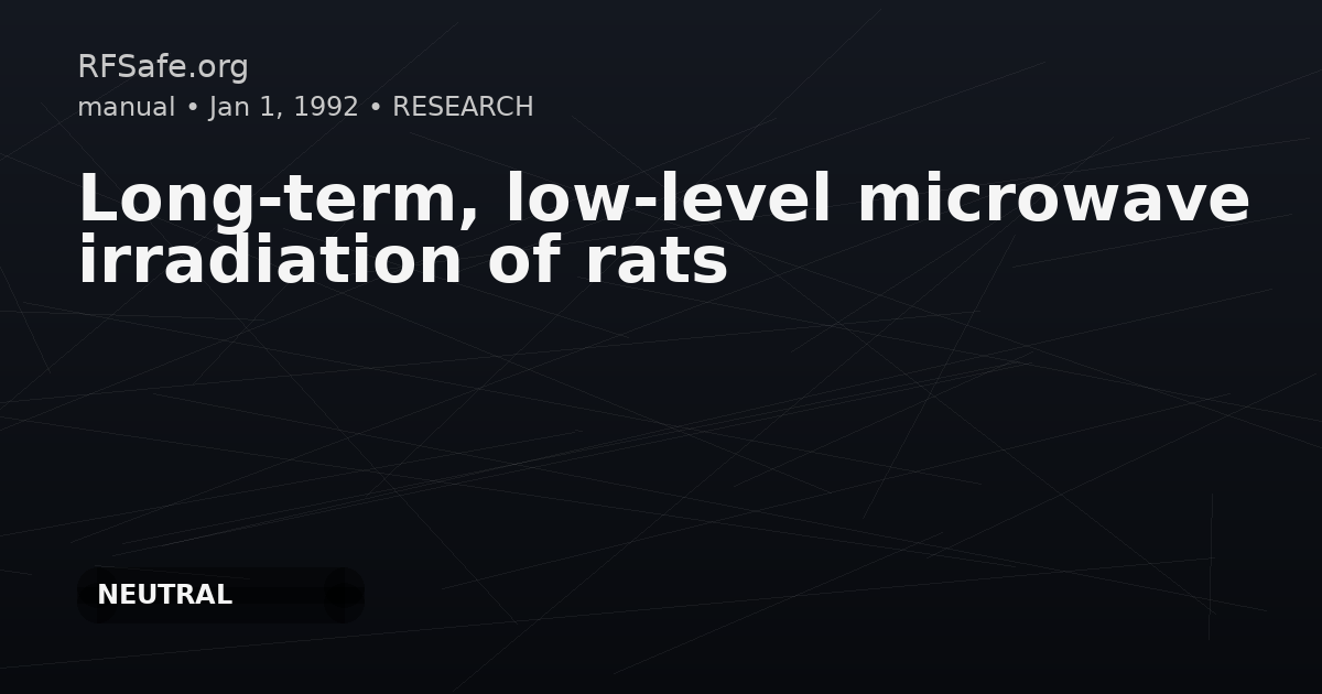 Long-term, low-level microwave irradiation of rats