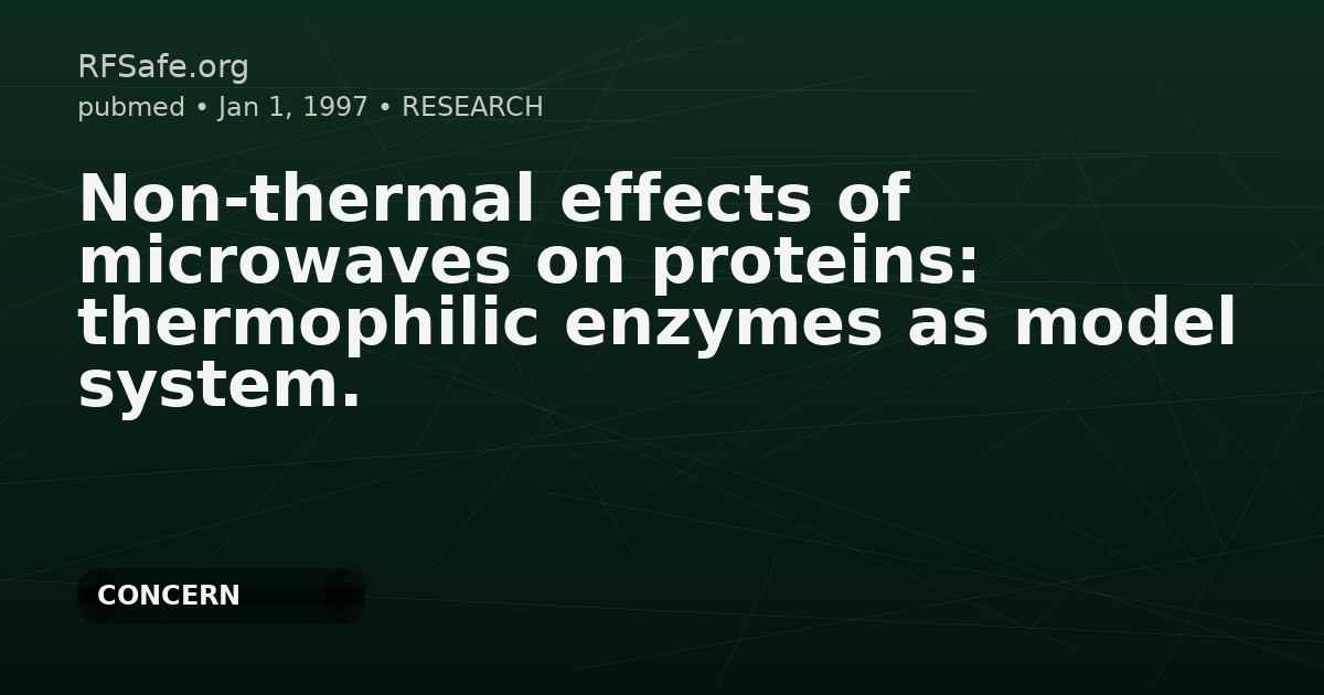 Non-thermal effects of microwaves on proteins: thermophilic enzymes as model system.