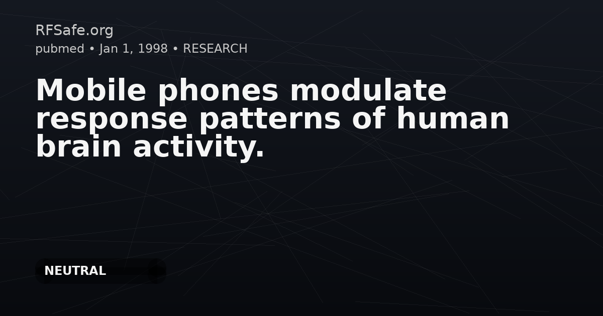 Mobile phones modulate response patterns of human brain activity.