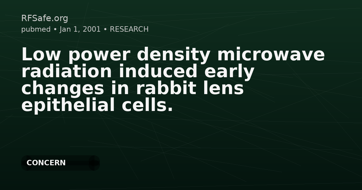 Low power density microwave radiation induced early changes in rabbit lens epithelial cells.