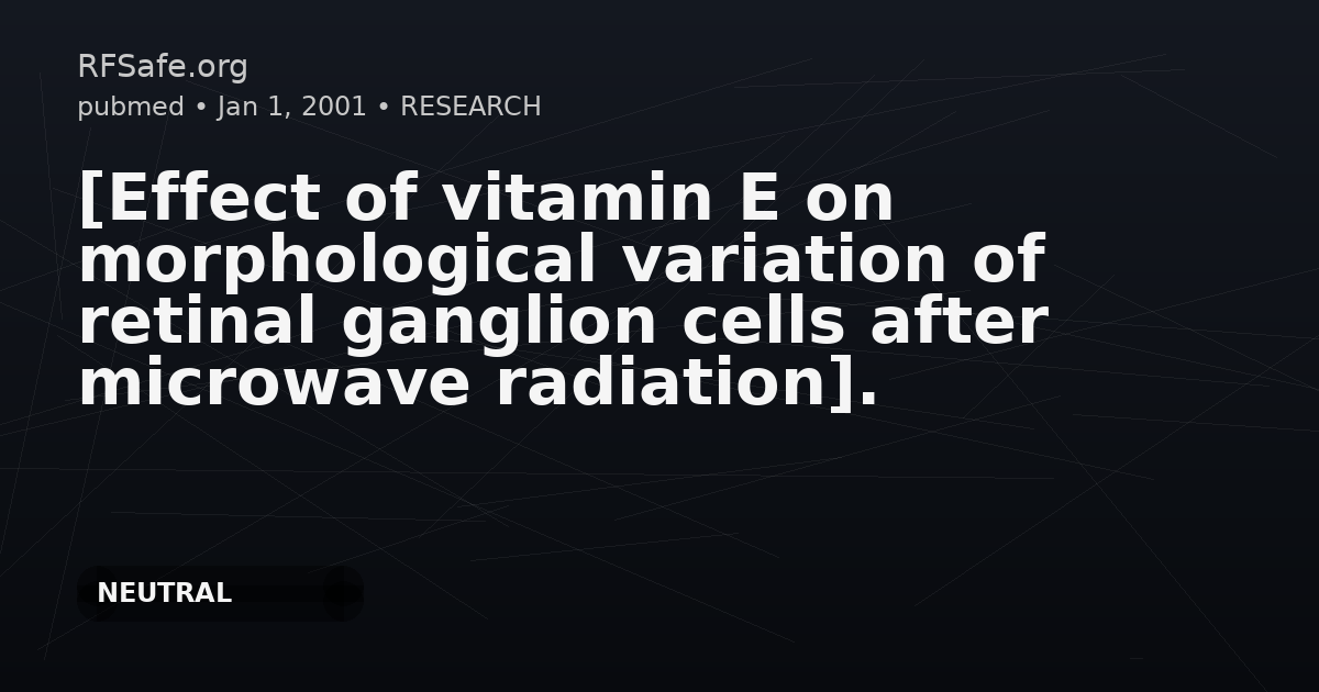 [Effect of vitamin E on morphological variation of retinal ganglion cells after microwave radiation].
