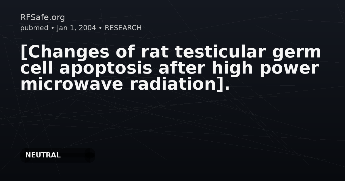 [Changes of rat testicular germ cell apoptosis after high power microwave radiation].