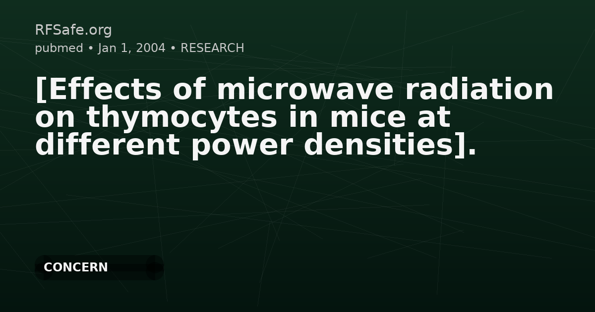 [Effects of microwave radiation on thymocytes in mice at different power densities].